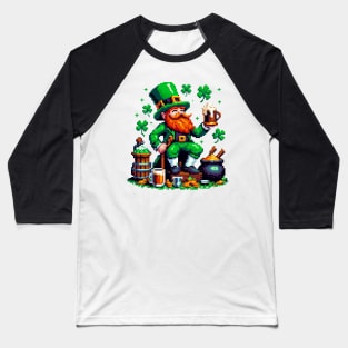 ST Patricks Day Pixel Baseball T-Shirt